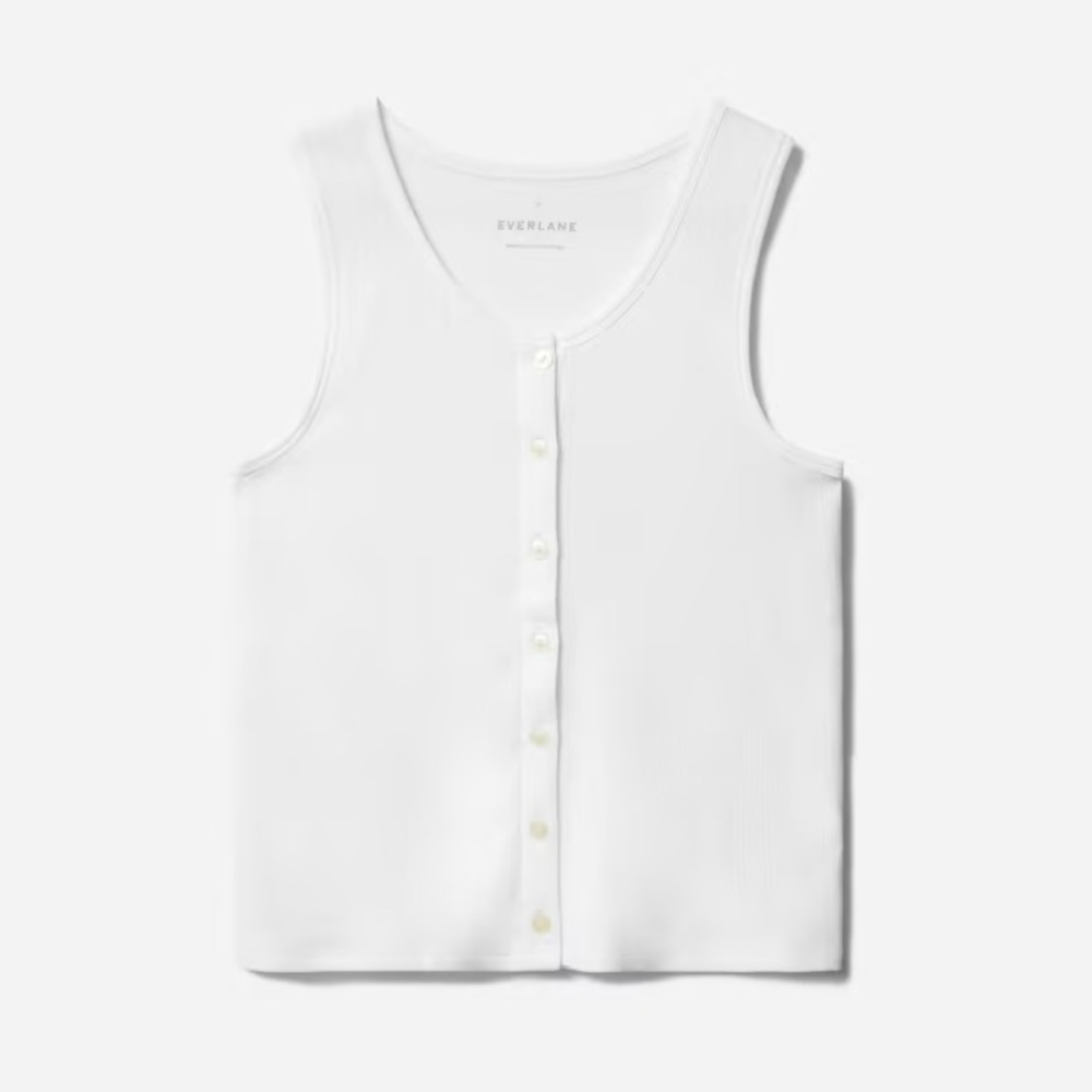 Everlane white button-up tank top